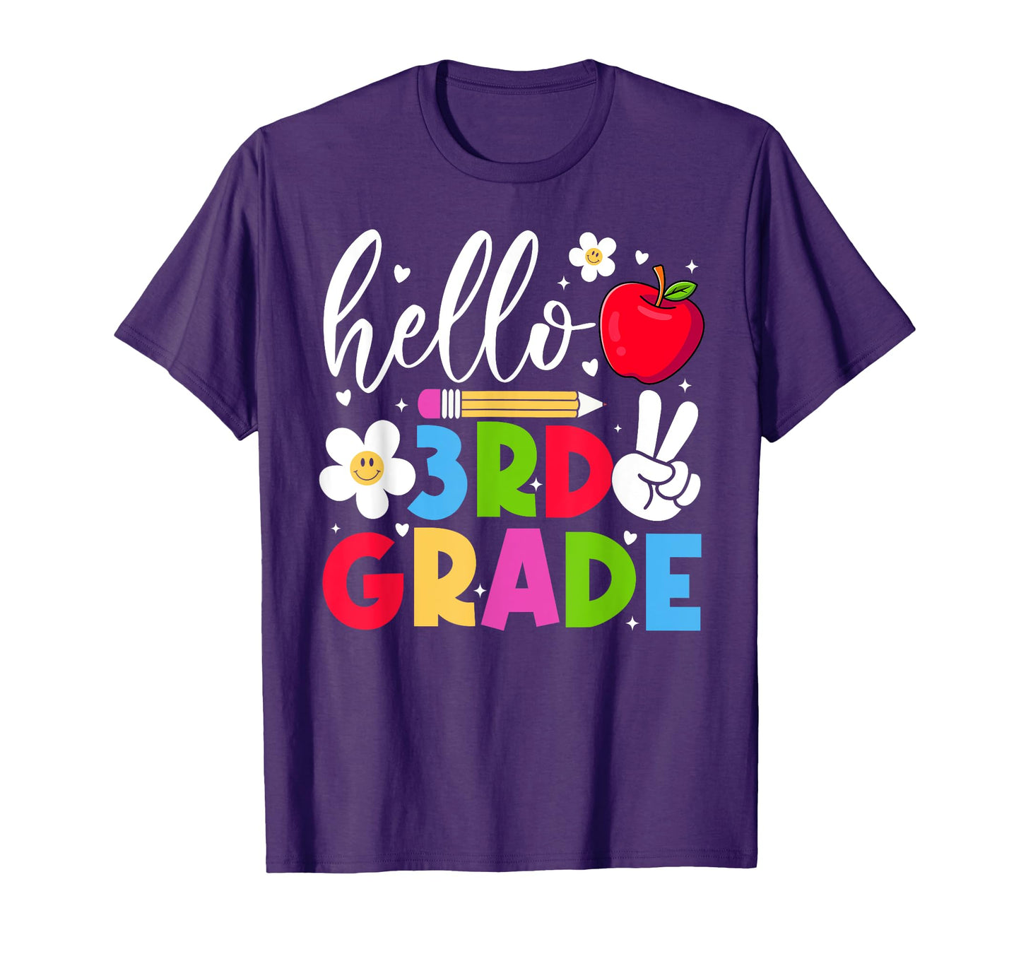 Back To School Hello Third Grade Team 3rd Grade Boy Girl T-Shirt