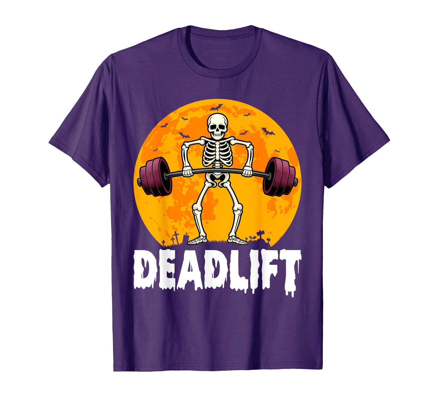Deadlift Halloween Skeleton Weight Lifting Workout Gym Funny T-Shirt