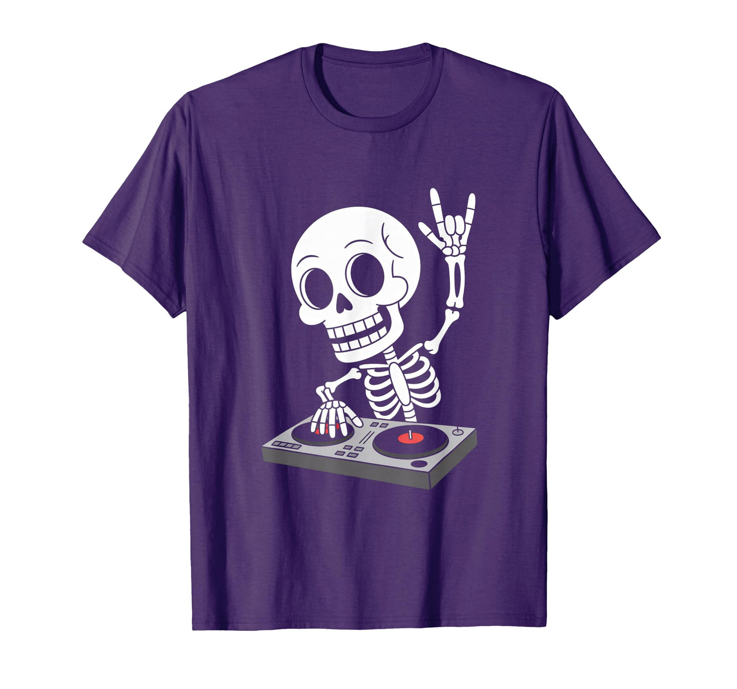 Skeleton DJ on Turntables EDM Synthesizer Rave Music Ghost T-Shirt