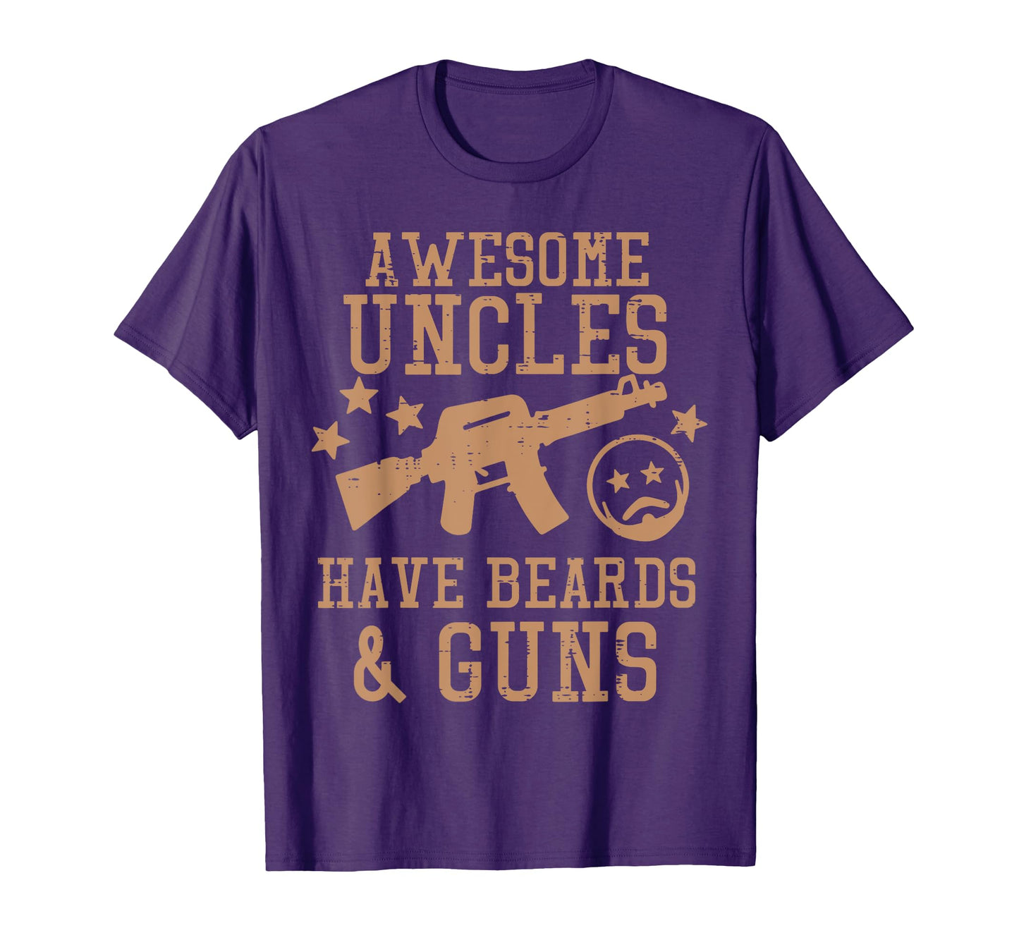 Awesome Uncles Have Beards And Guns Funny Fathers Day Men T-Shirt