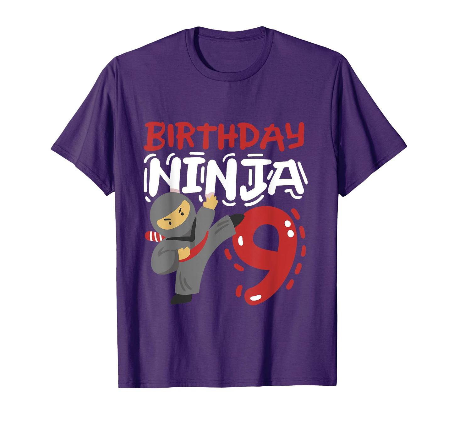 Birthday Ninja 9 Years Old Karate Kids 9th Birthday Boys T-Shirt