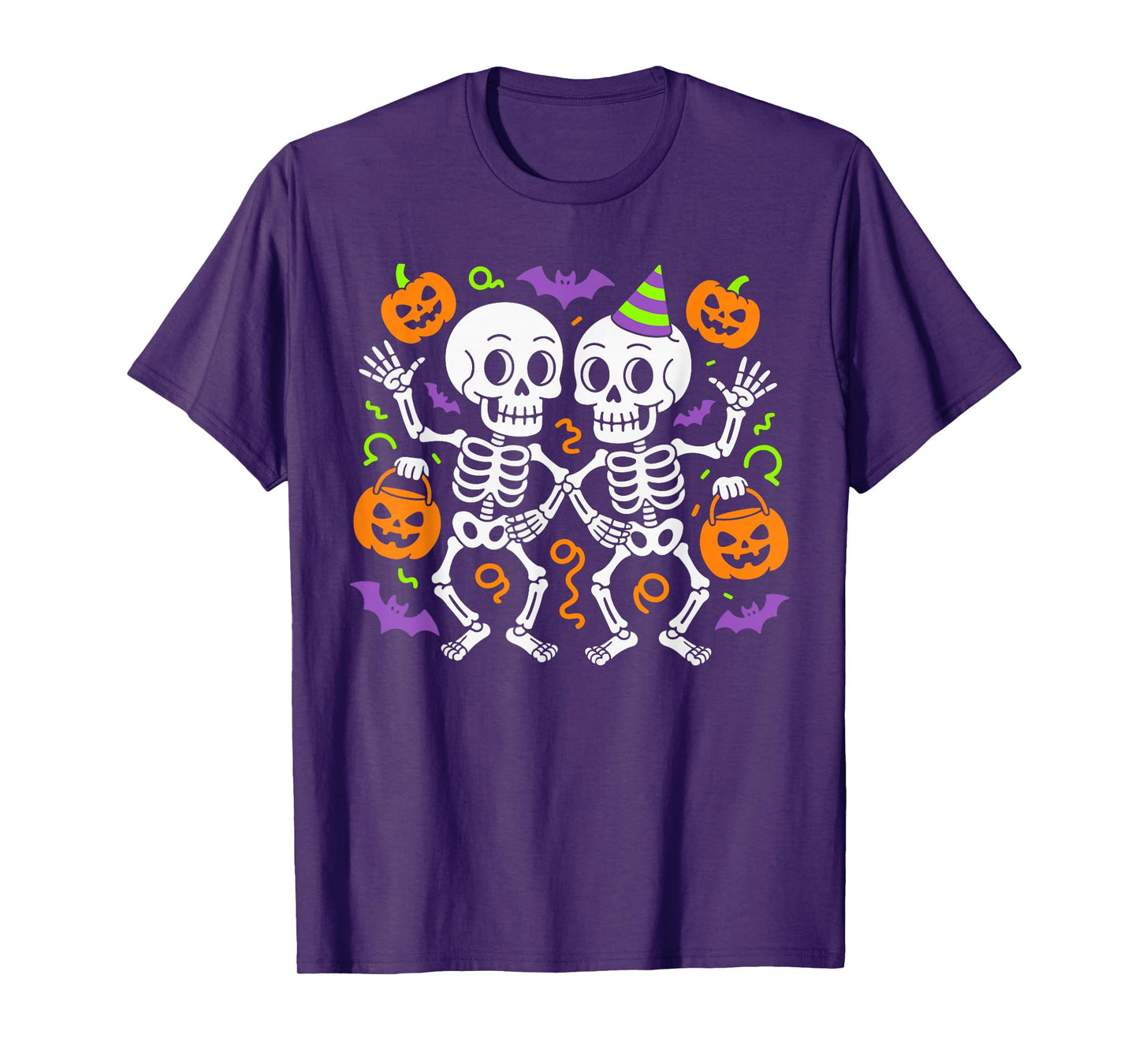 Halloween Party Skeletons Scary Fun Graphic for Men Women T-Shirt