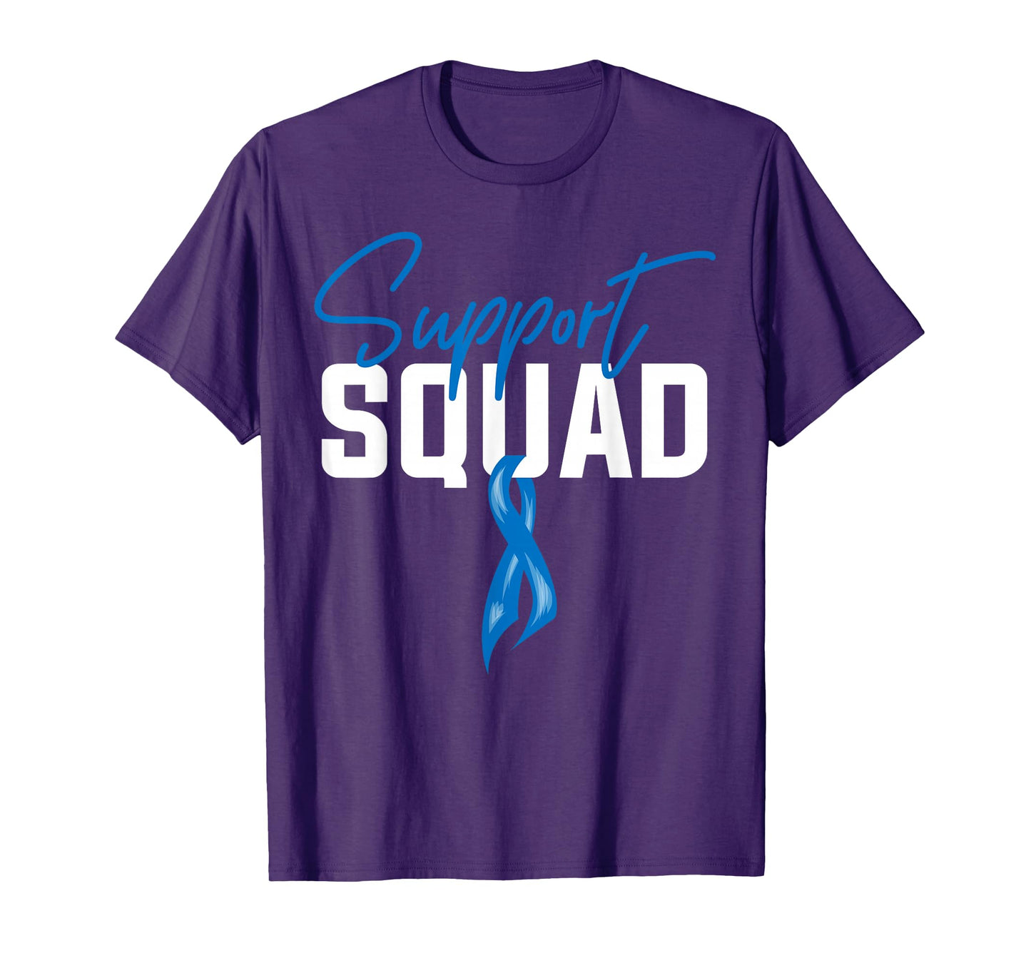 Colon Cancer Awareness Support Squad Blue Ribbon T-Shirt