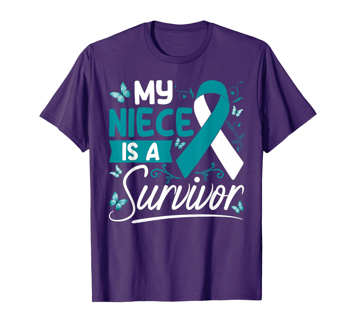 My Niece Is A Survivor Cervical Cancer Awareness Supporter T-Shirt