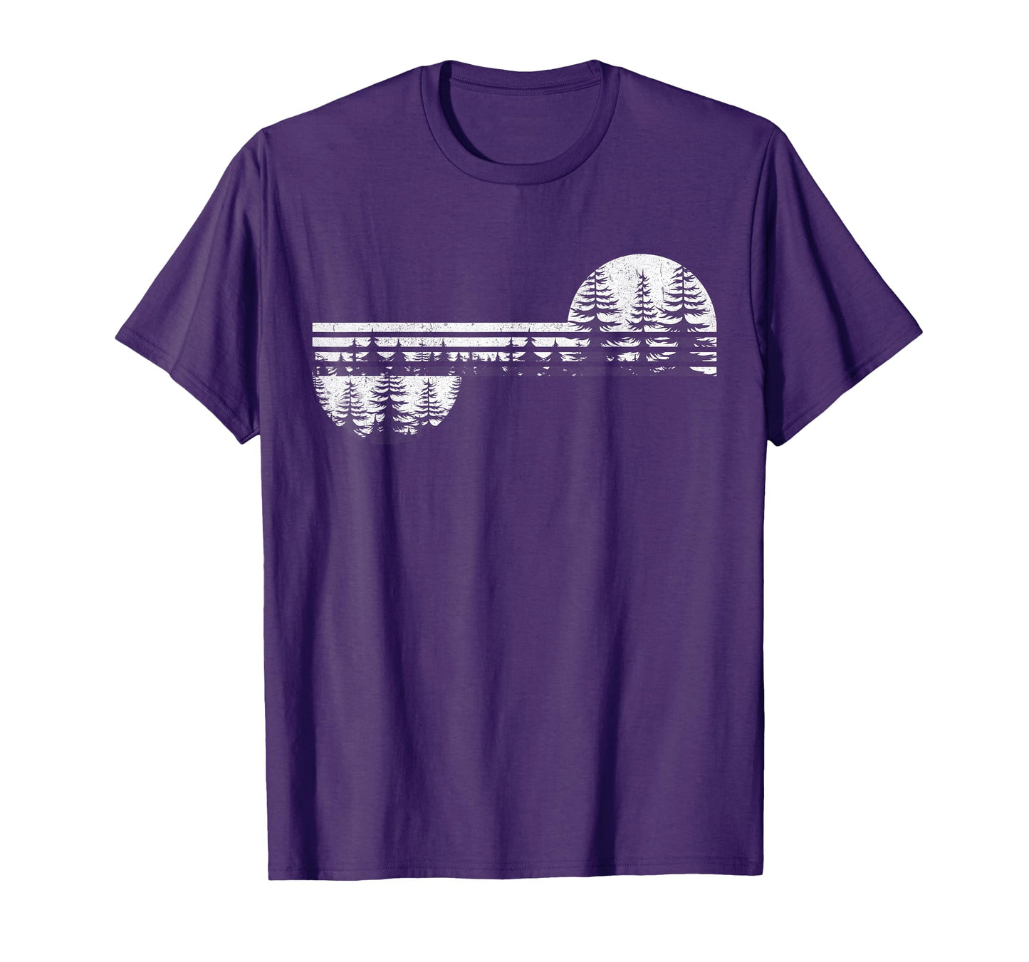 Retro Forest Trees Outdoors Nature Women Men Vintage Graphic T-Shirt