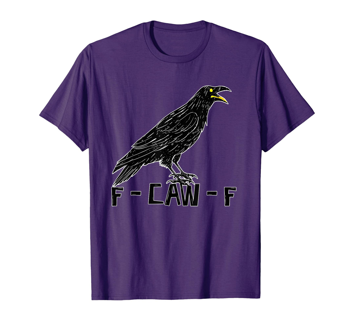 Black Crow, F-Caw-F Funny Black Bird Moon Gothic Adult Humor T-Shirt
