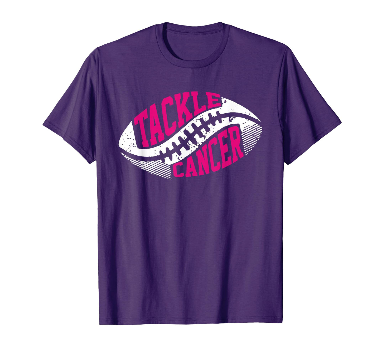 Tackle Football Ball Pink Ribbon Breast Cancer Awareness T-Shirt