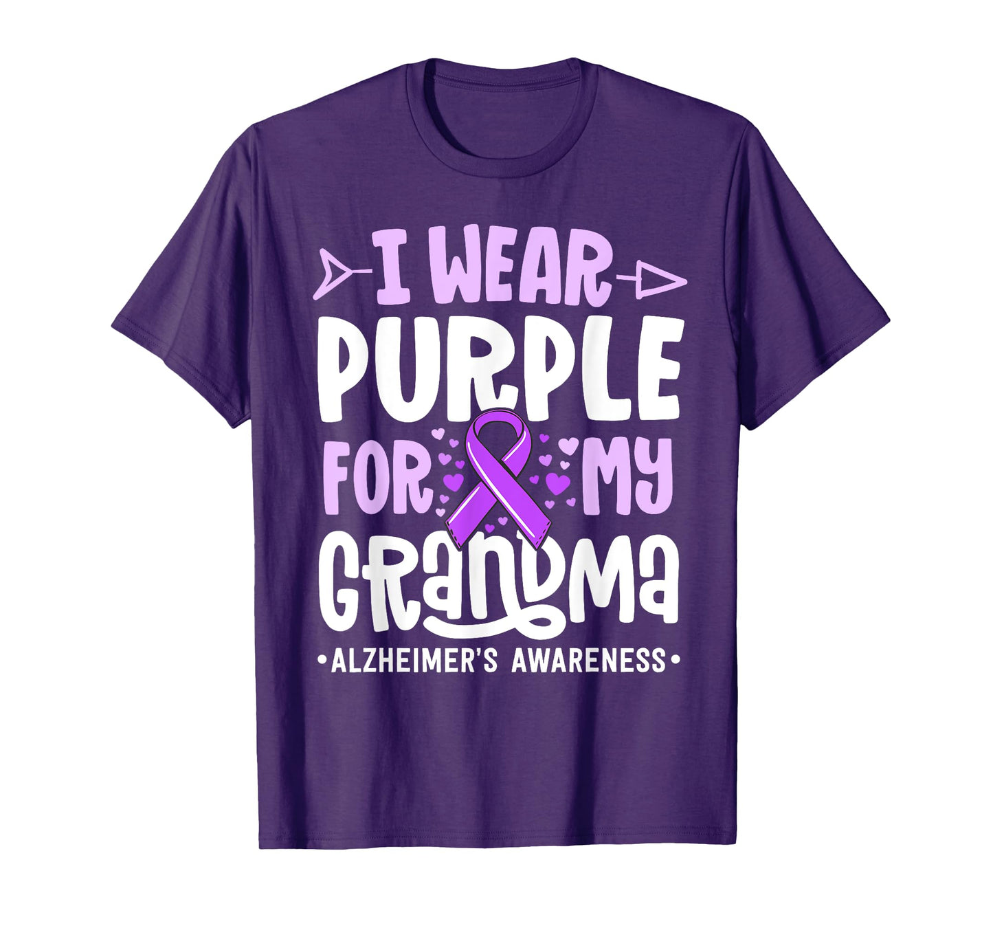 I Wear Purple For My Grandma Alzheimers Family Awareness T-Shirt