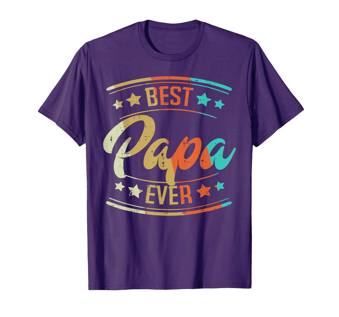 Fathers Day Best Papa Ever Retro Dad Daddy Grandpa Stepdad T-Shirt