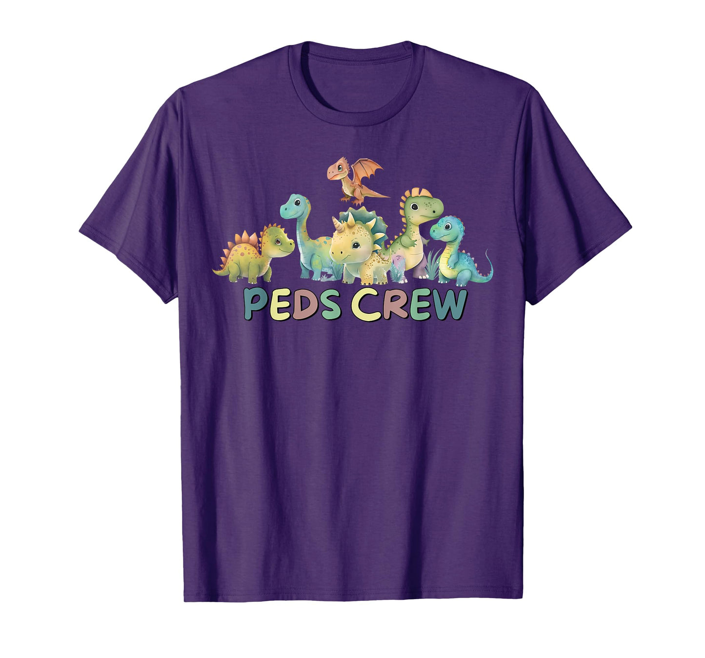 PEDS Crew Pediatric Nurse Appreciation Cute Dinosaurs T-Shirt