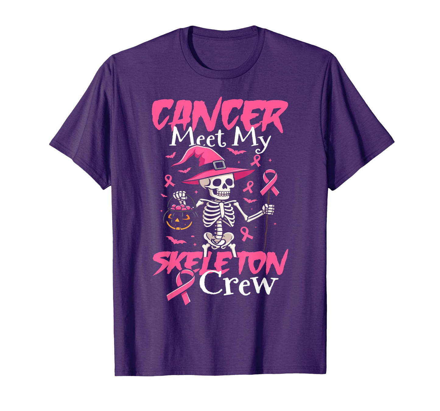 Cancer Meets My Skeleton Crew Breast Cancer Halloween T-Shirt