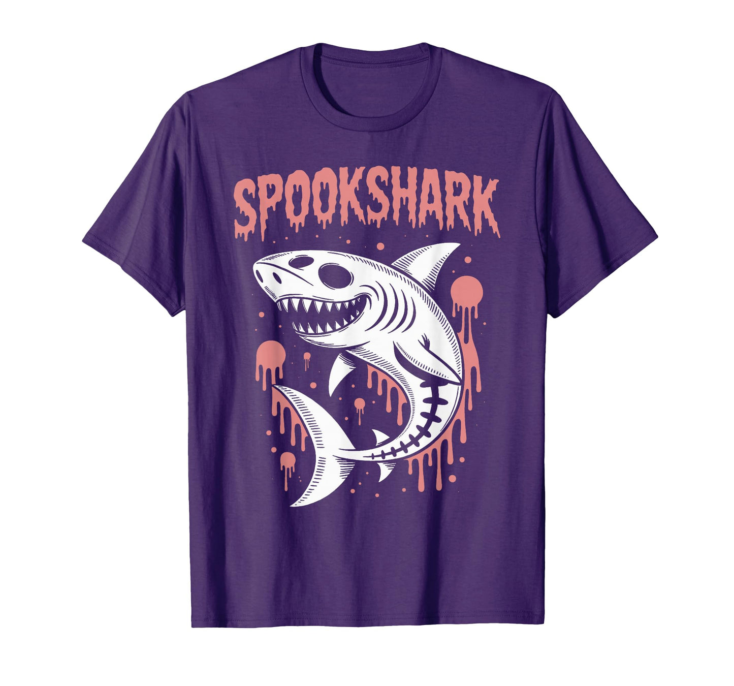 Spooky Shark Skeleton Halloween T-Shirt