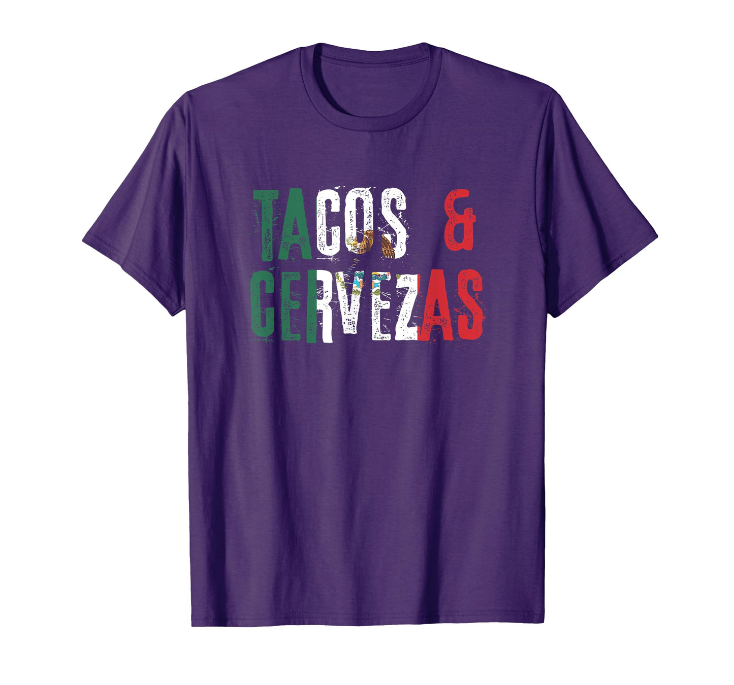 Tacos and Cervezas Mexican Mexico Flag T-Shirt