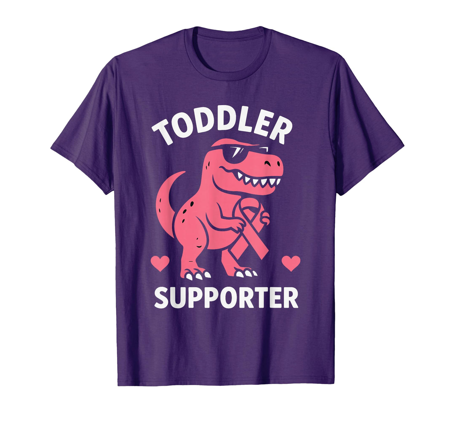 Toddler Supporter Breast Cancer Awareness Boys T-Rex T-Shirt
