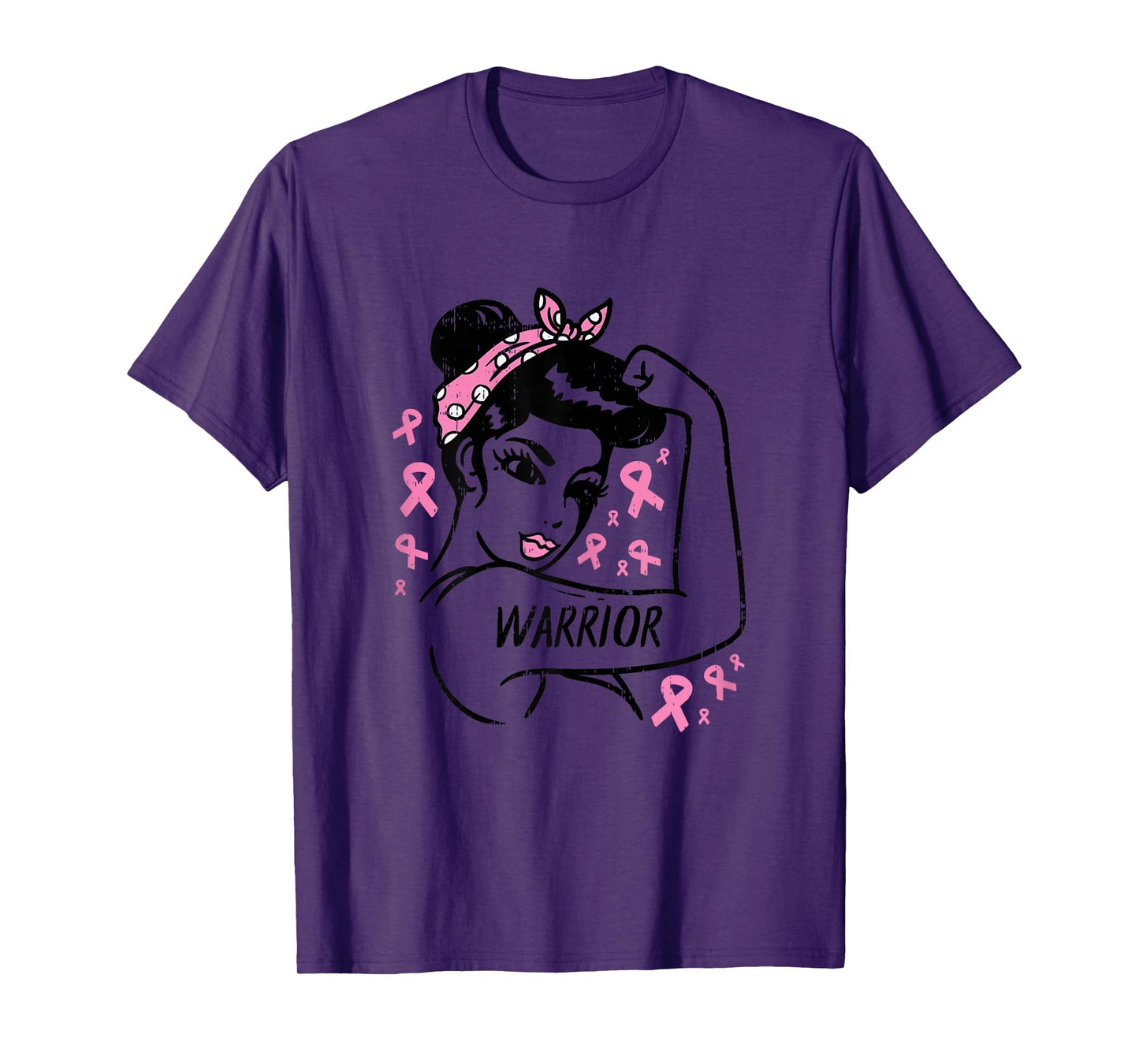 Warrior Unbreakable Pink Ribbon Breast Cancer Awareness Gift T-Shirt