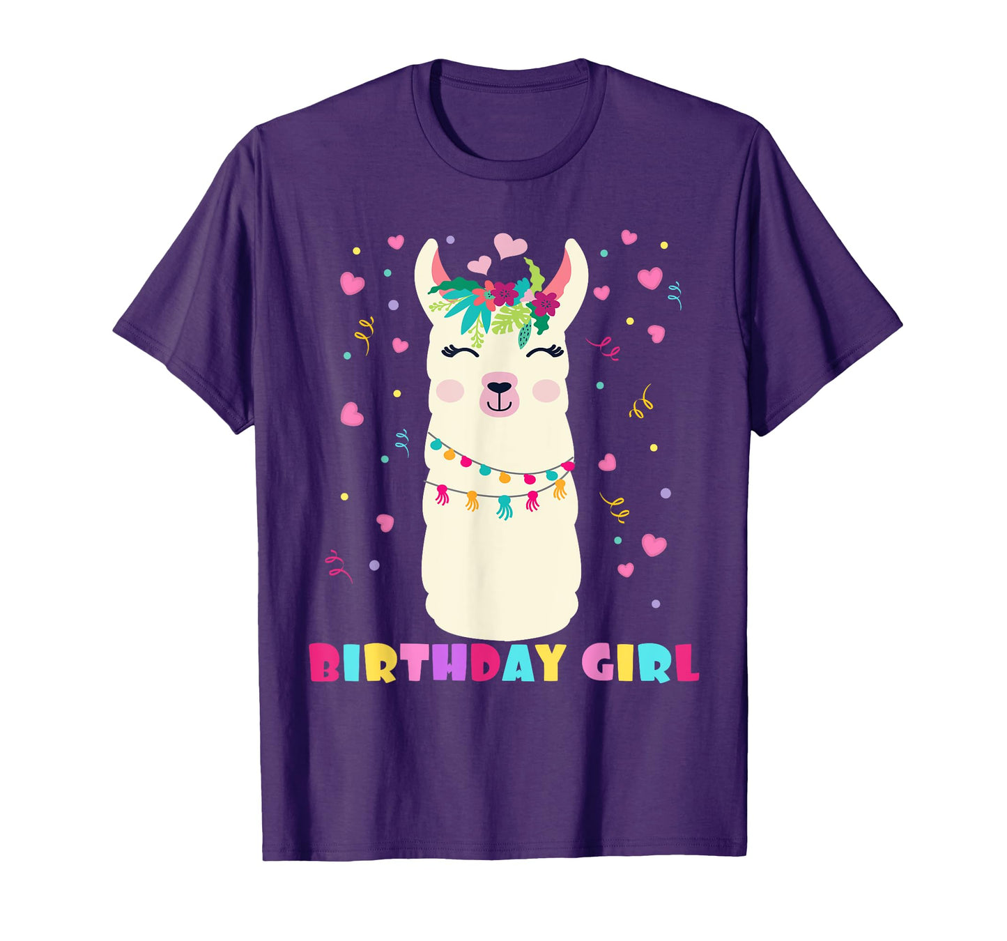Birthday Girl Cute Llama Alpaca Kids Llamazing T-Shirt