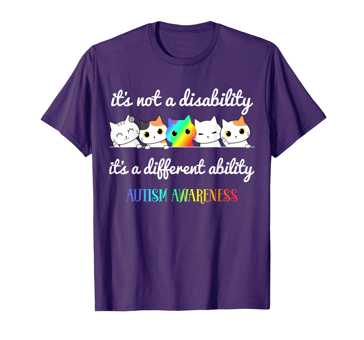Cat Autism It's Not a Disability It's a Different Ability T-Shirt