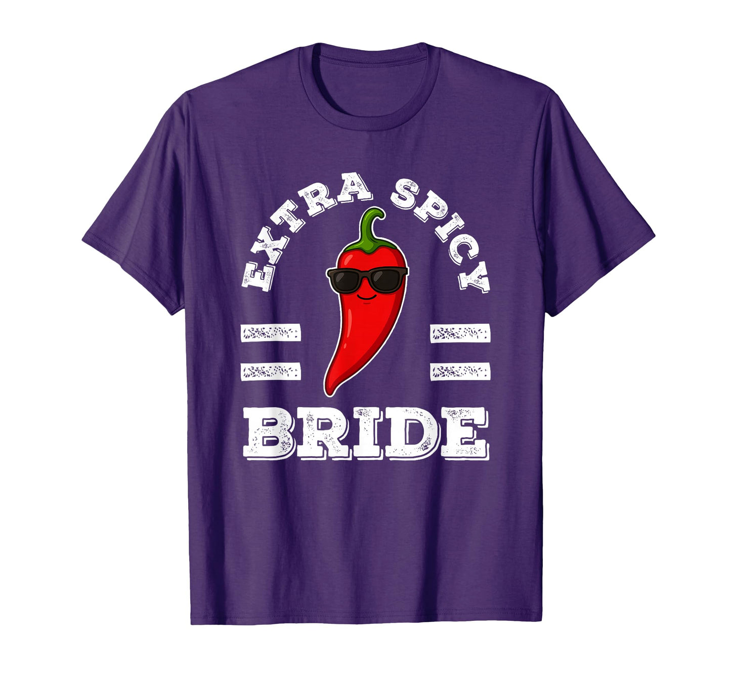 Womens Extra Spicy Bride Foodie Humor Hot Chili Pepper Pun T-Shirt