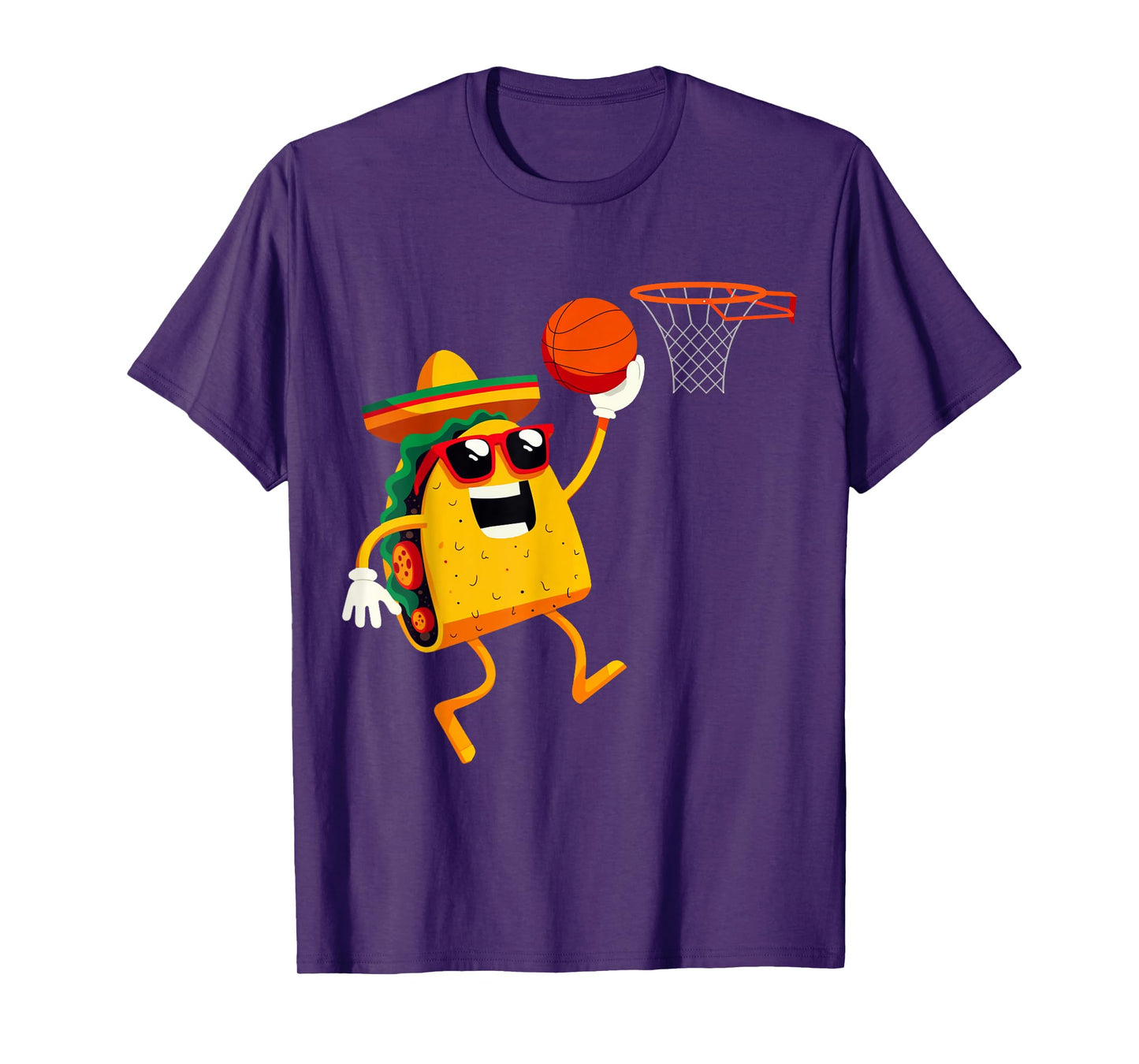 Taco Playing Basketball for Cinco de Mayo Celebration T-Shirt