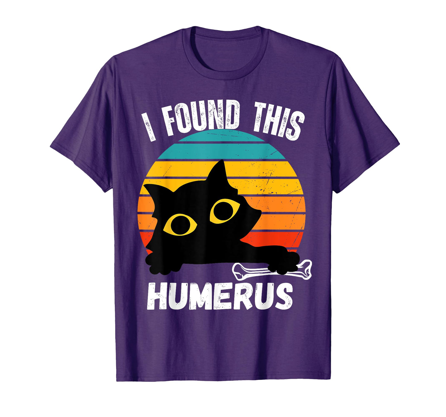 Funny Black Cat Skeleton Joke I Found This Humerus T-Shirt