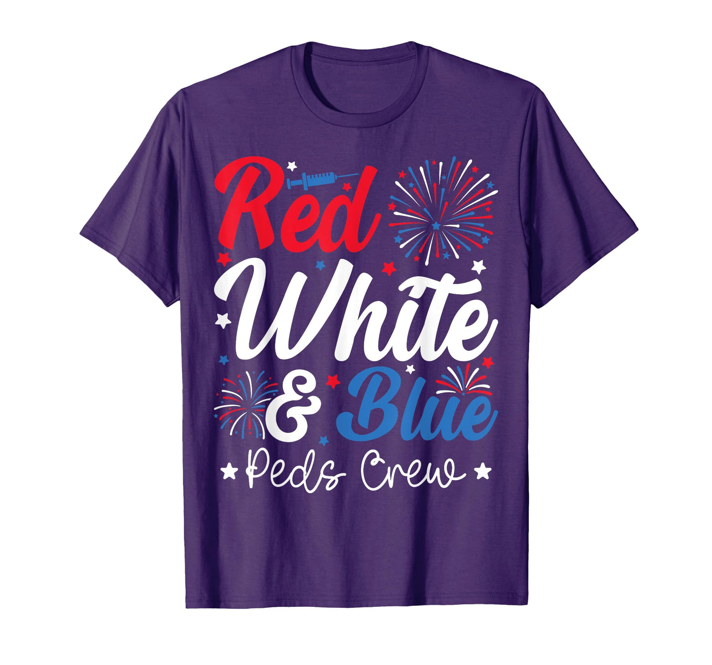 Red White & Blue PEDS Crew Pediatric Nurse 4th of July T-Shirt