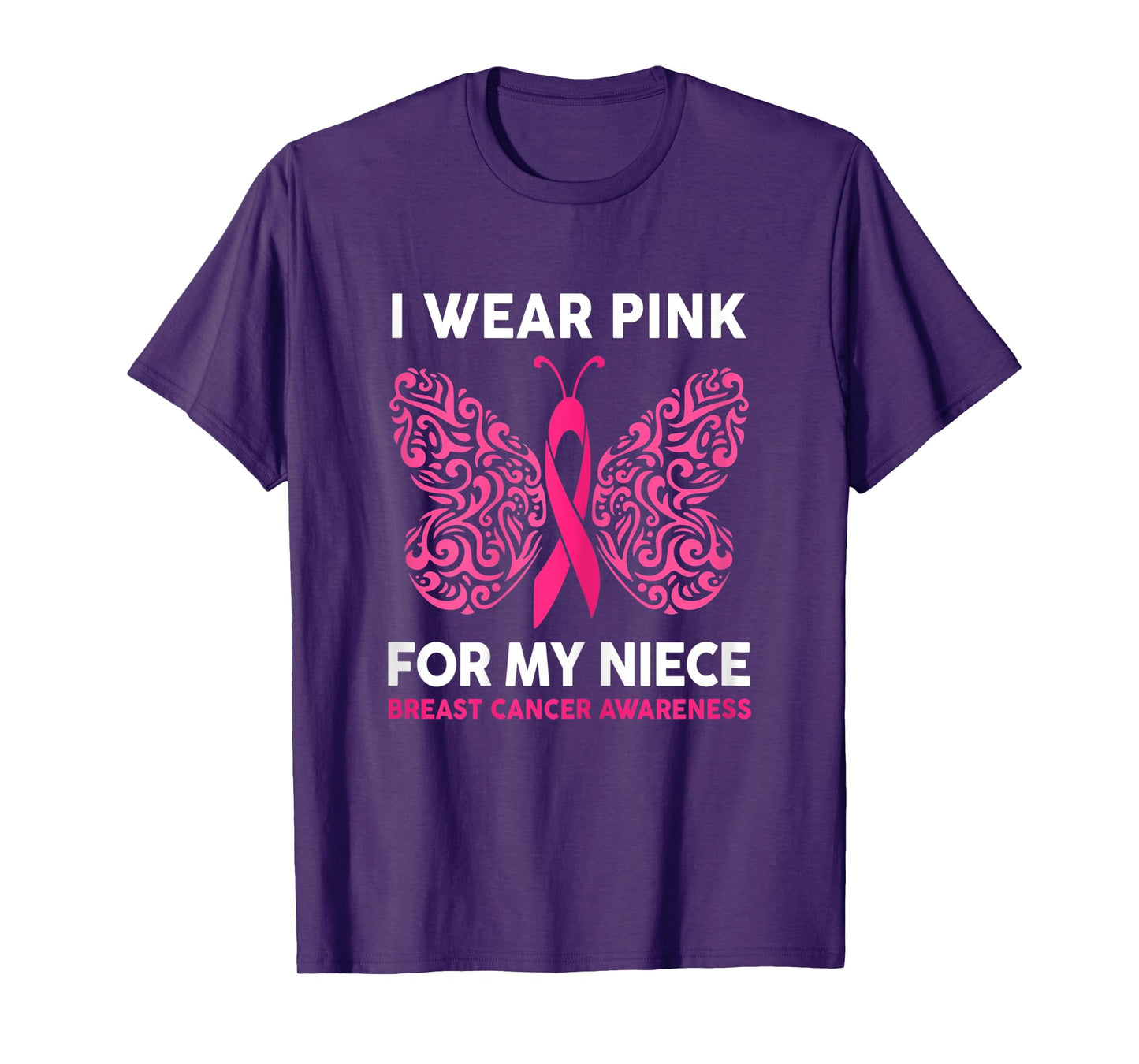 Womens I Wear Pink For My Niece Breast Cancer Awareness T-Shirt