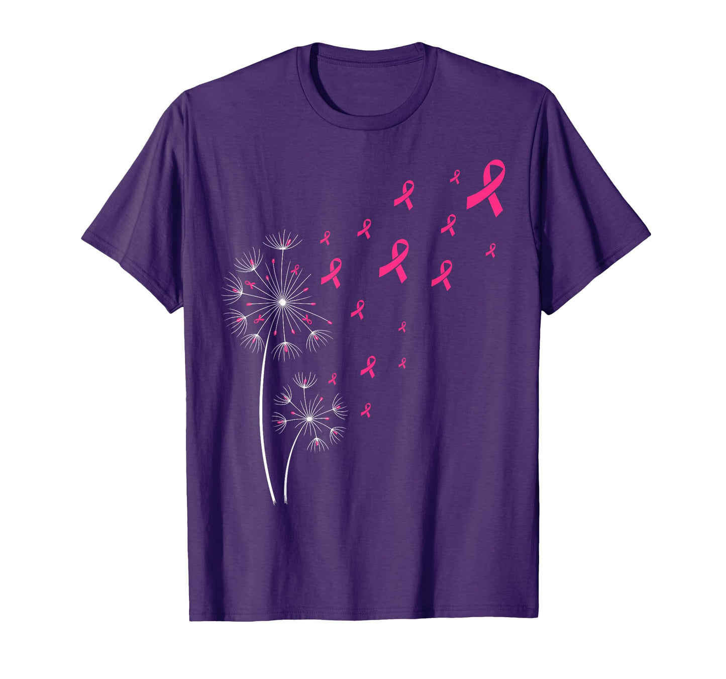 Pink Ribbon Dandelion Breast Cancer Awareness Women T-Shirt