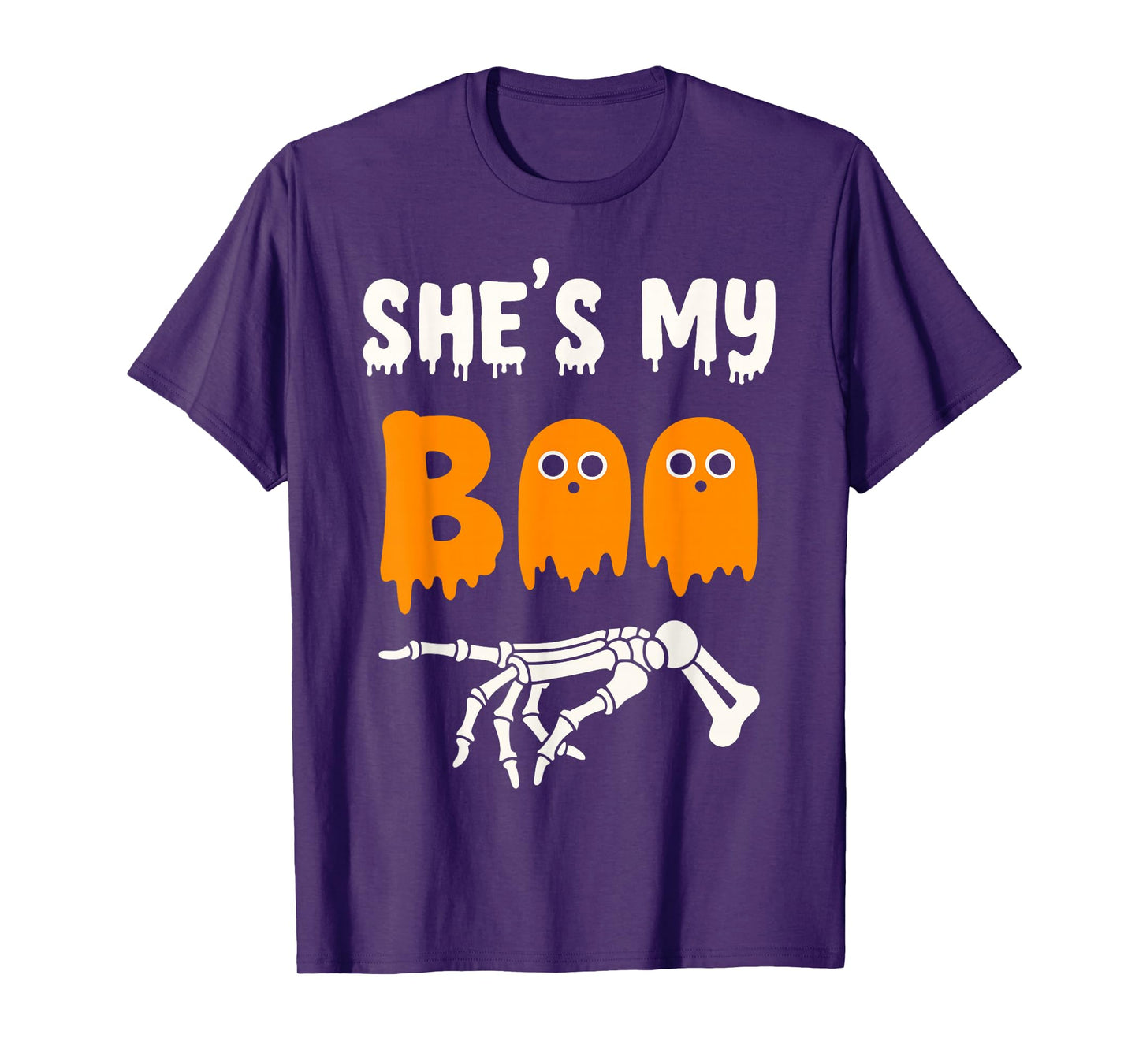 She's My Boo Matching Halloween Costume Skeleton Couples T-Shirt