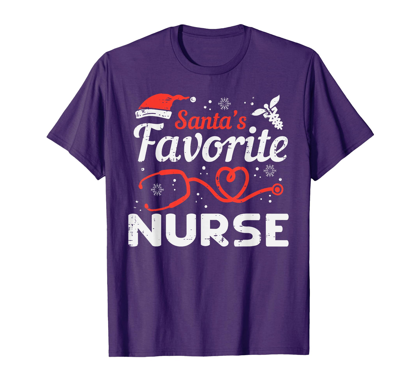 Santas Favorite Nurse Christmas Scrub Xmas RN Men Women T-Shirt