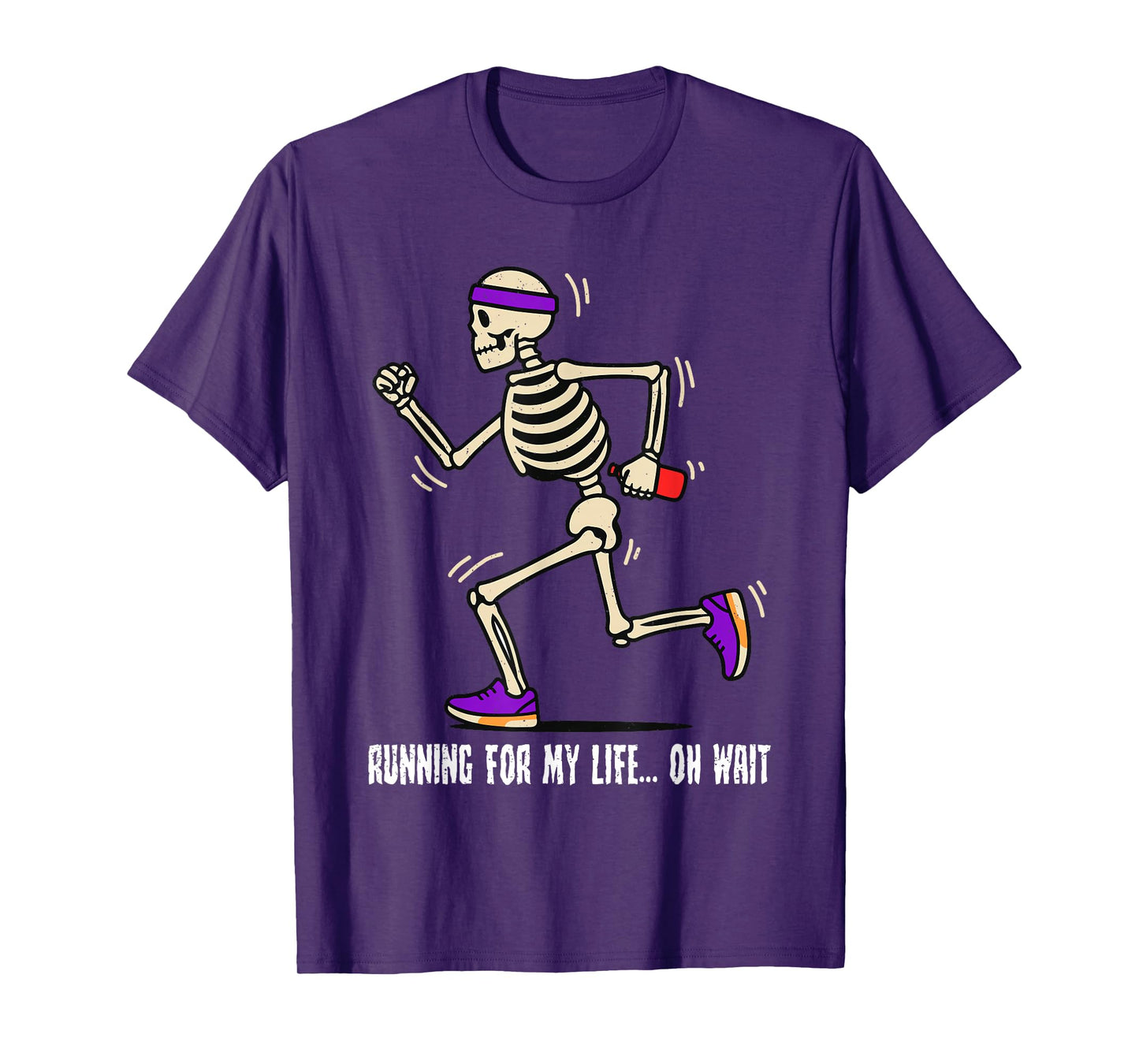 Running for My Life Halloween Skeleton Runner Marathon Run T-Shirt