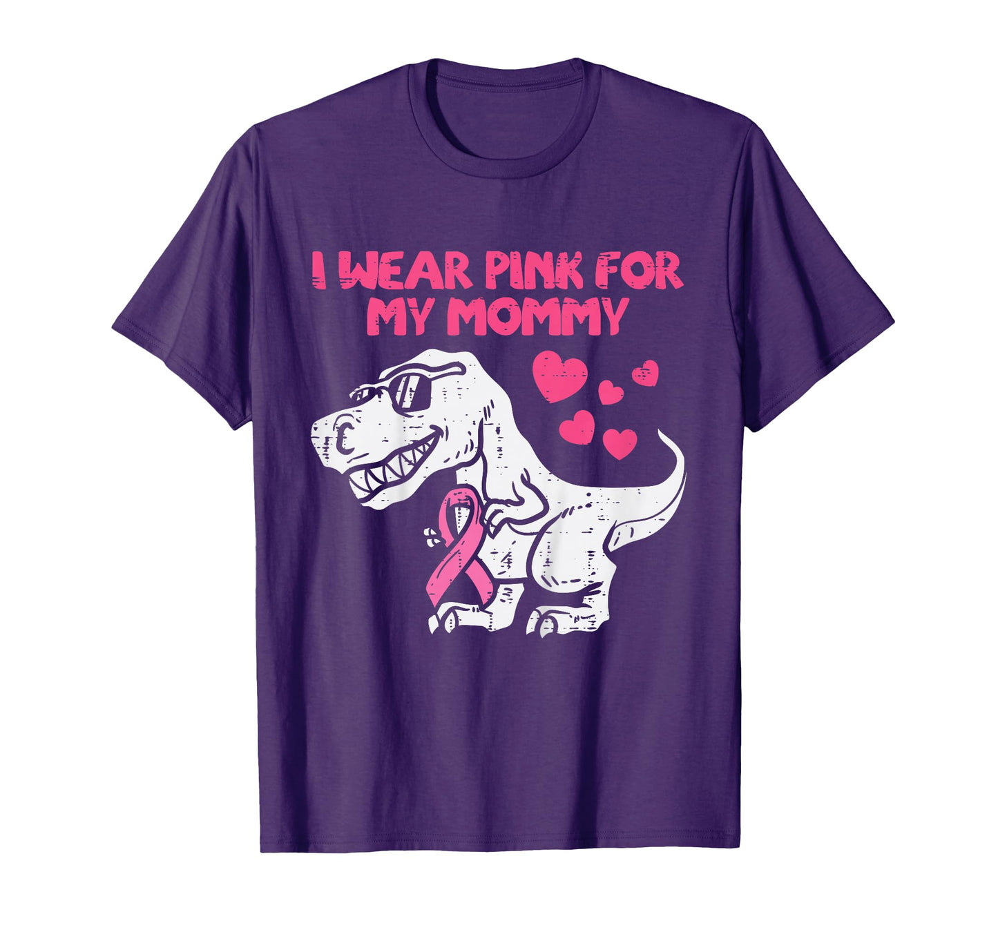 Wear Pink For Mommy Trex Toddler Boy Breast Cancer Awareness T-Shirt