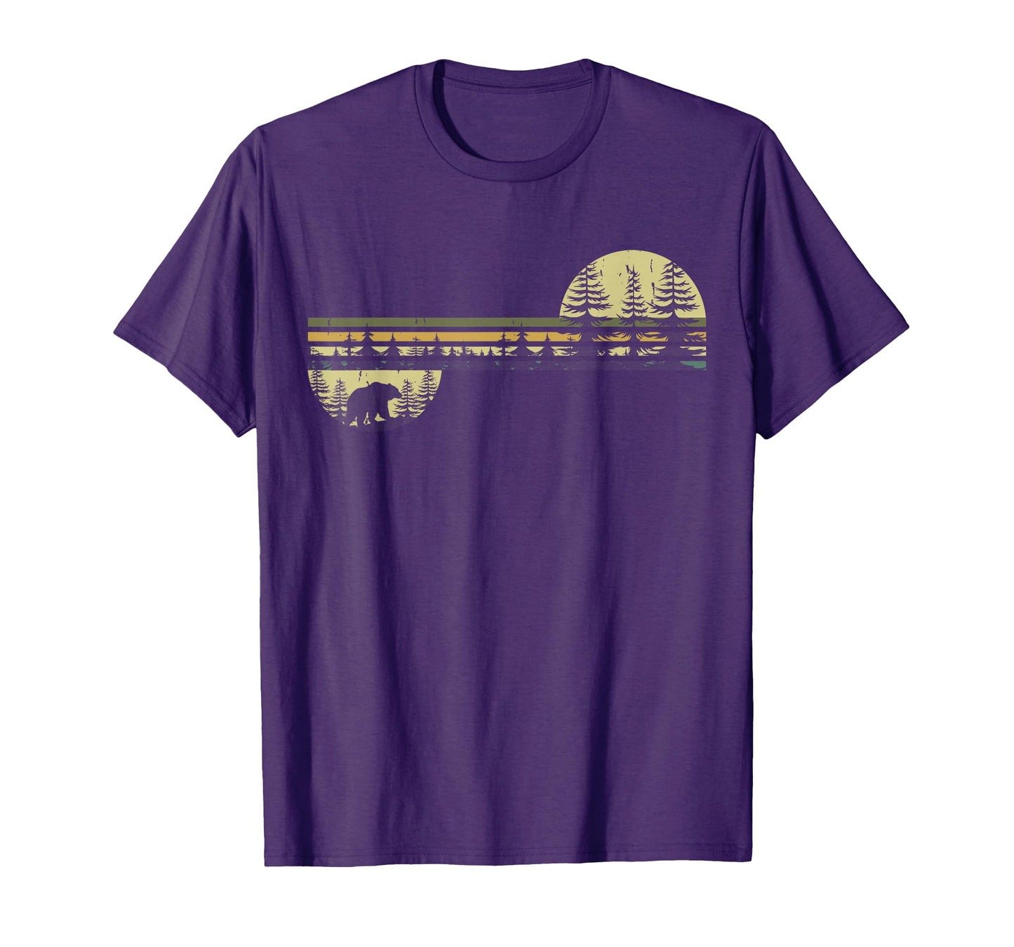 Retro Forest Bear Outdoors Nature Women Men Vintage Graphic T-Shirt