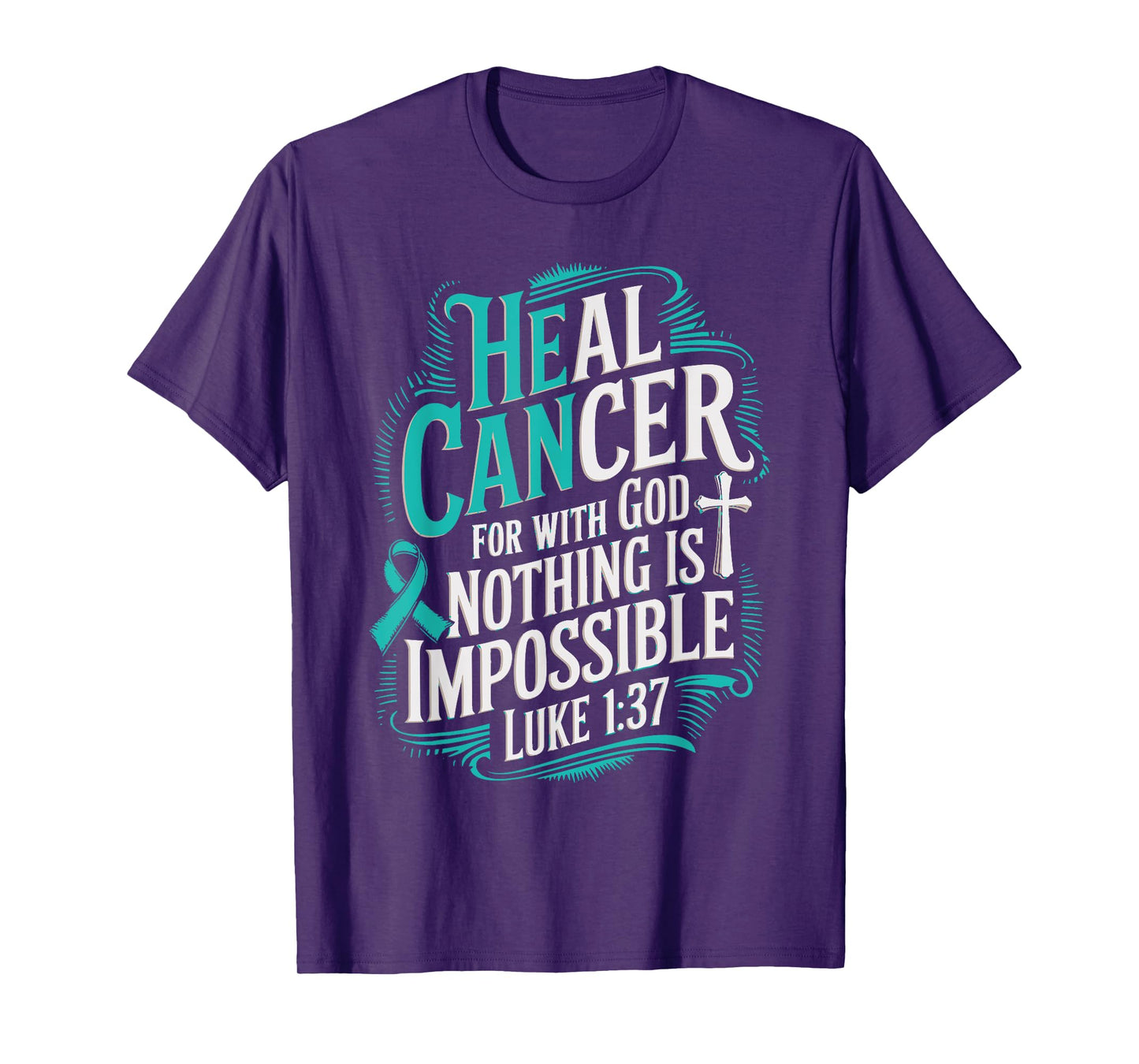 Heal Cancer Survivor Ovarian Cancer Awareness T-Shirt