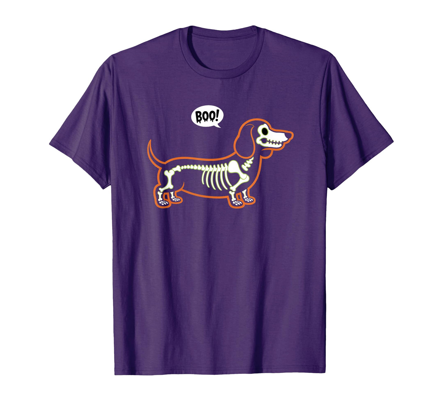 Funny Dachshund Halloween Wiener Dog Cute Doxie Skeleton Boo T-Shirt