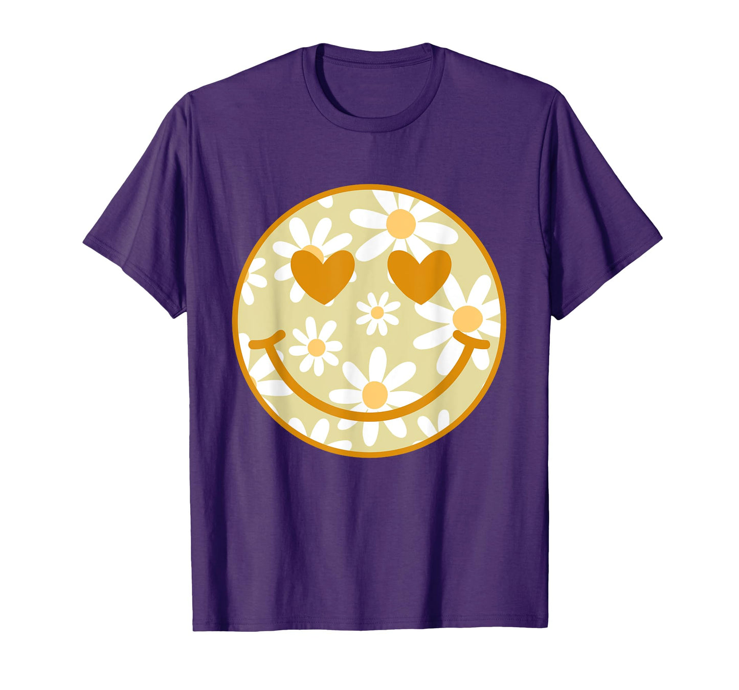 Retro Yellow Happy Face Checkered Pattern Smile Face Trendy T-Shirt