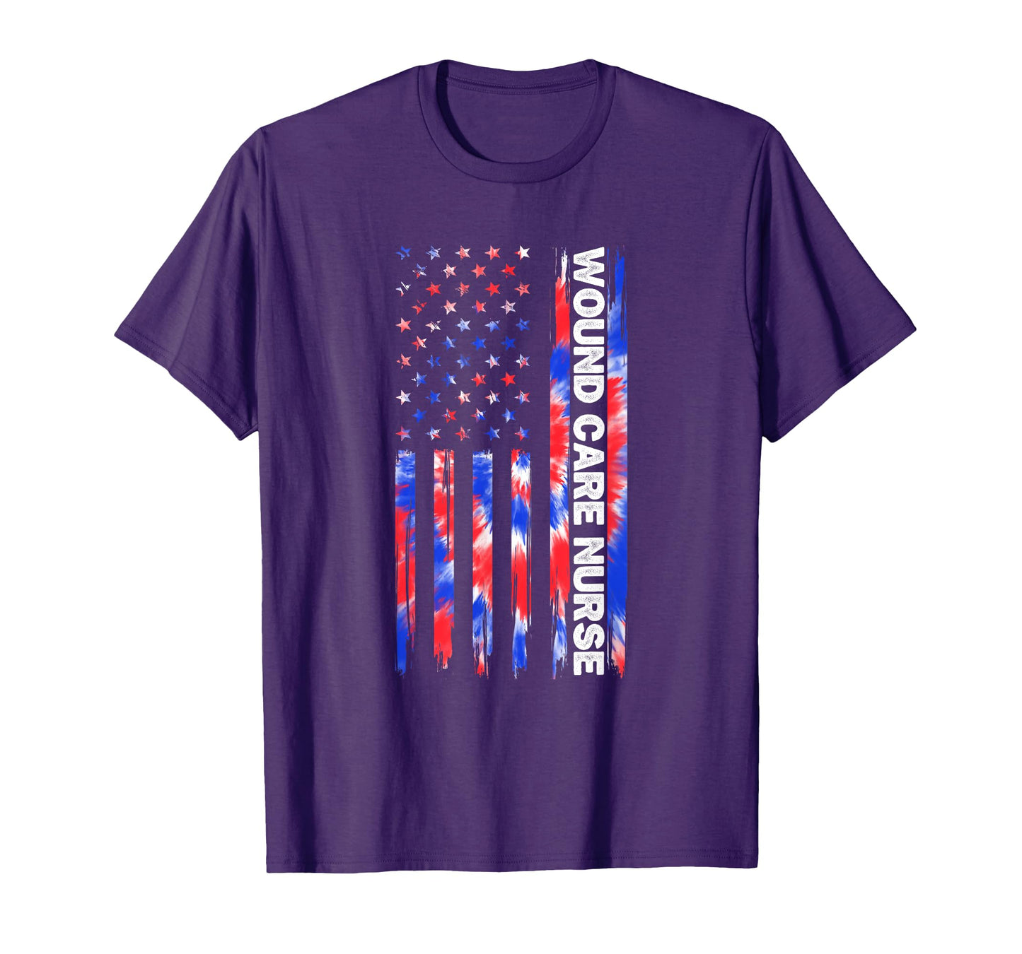 Wound Care Nurse Tie Dye American Flag 4th Of July Ostomy Women Men T-Shirt