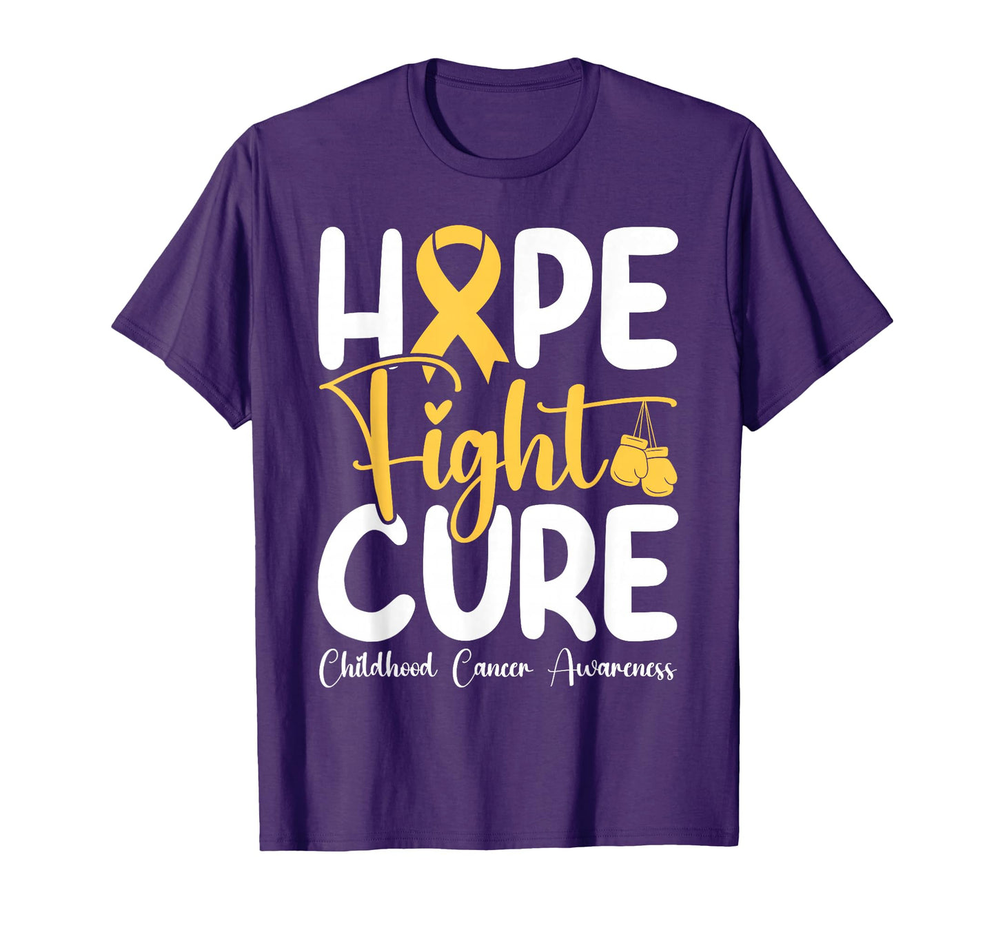 Hope Fight Cure Childhood Cancer Awareness for Kids Boy Girl T-Shirt