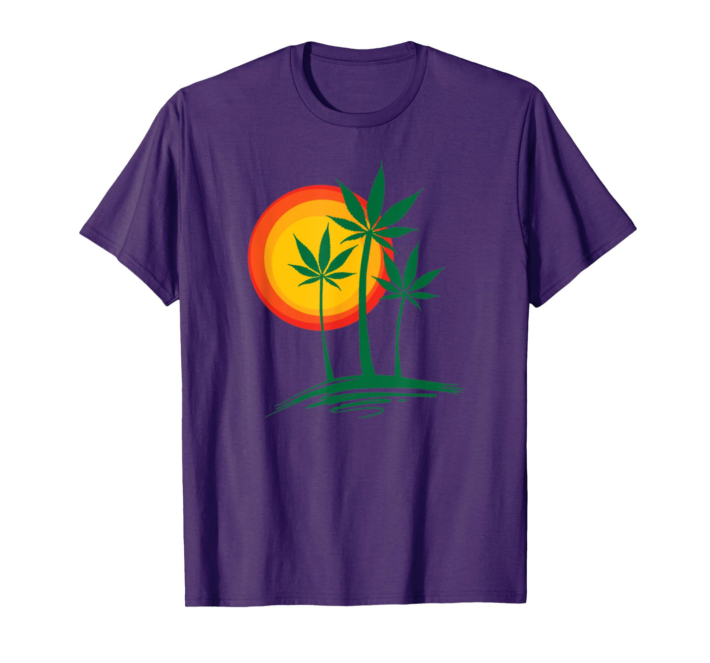 Beautiful Marijuana Weed Palm Tree Paradise T-Shirt