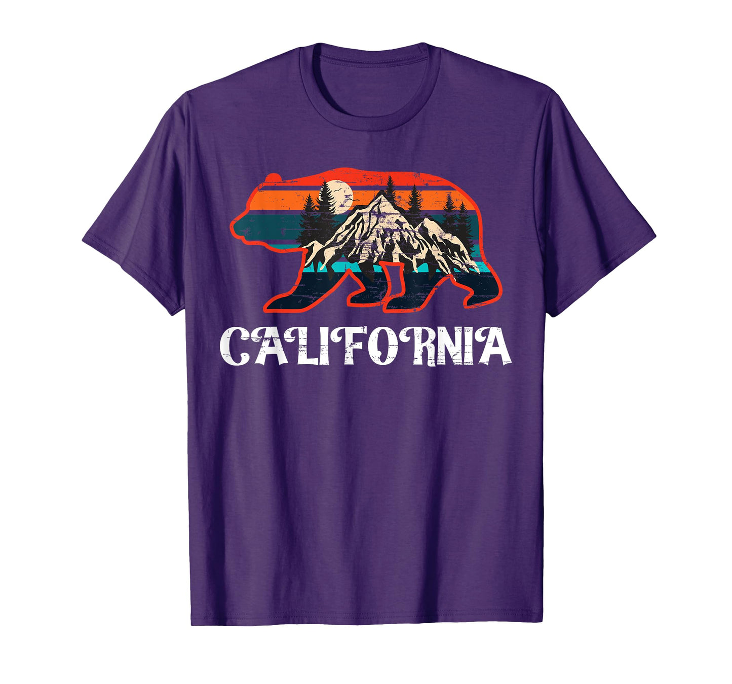 California Bear Vintage Retro Mountains Graphic CA Souvenir T-Shirt