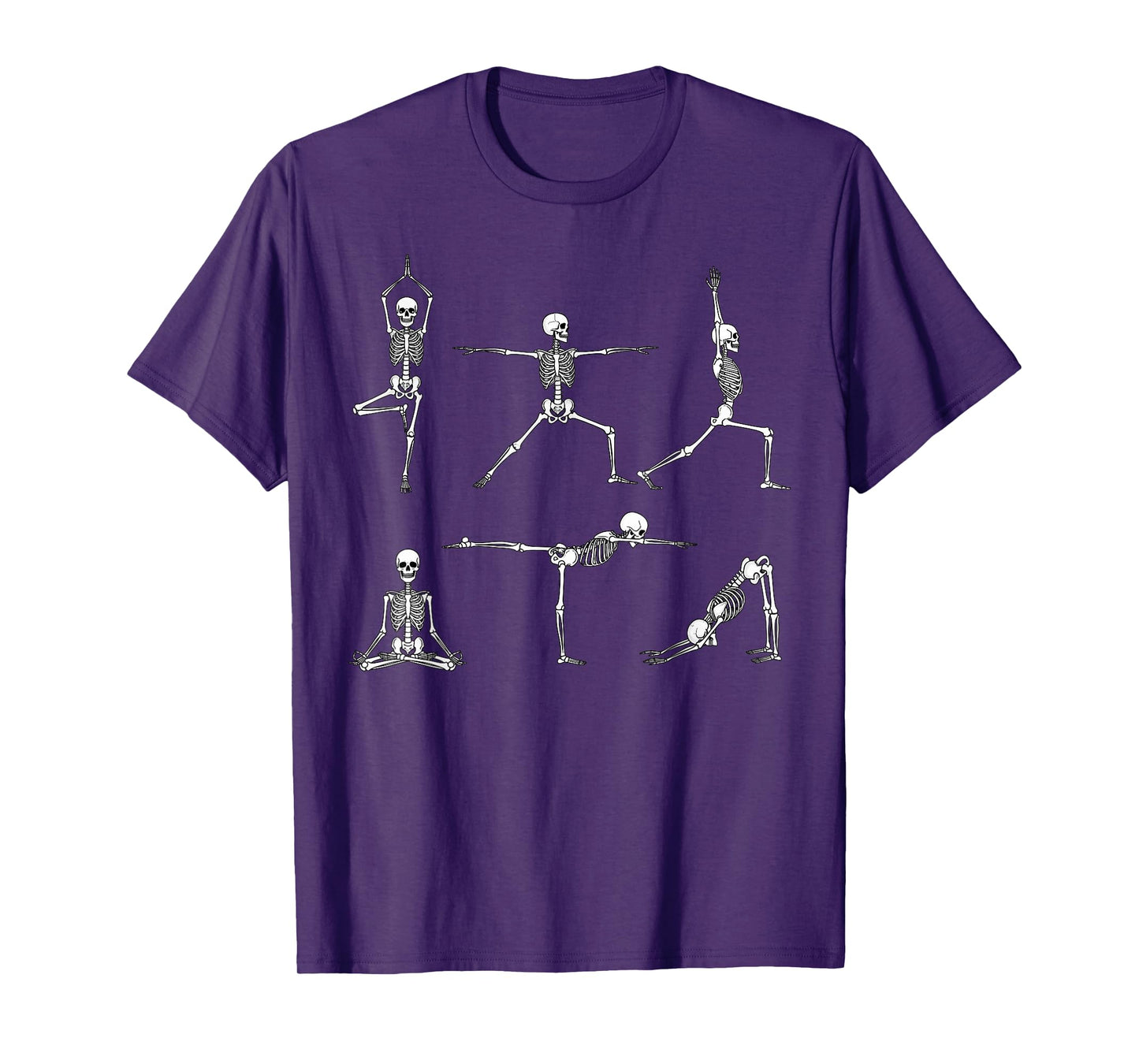 Yoga Poses with Funny Skeletons Halloween Spooky Season T-Shirt