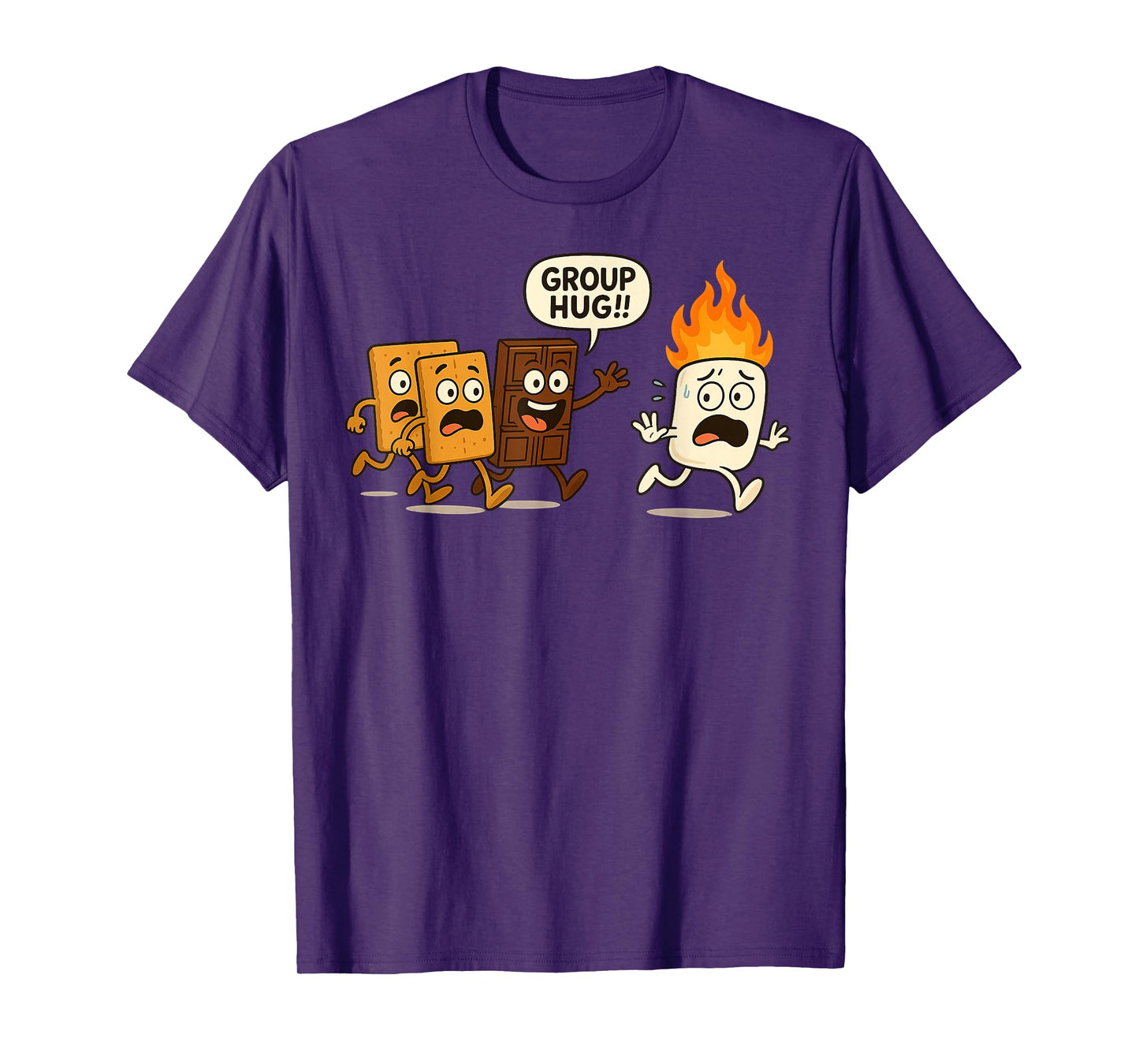 Group Hug Marshmallow Campfire Smores Funny Camping Boys Men T-Shirt