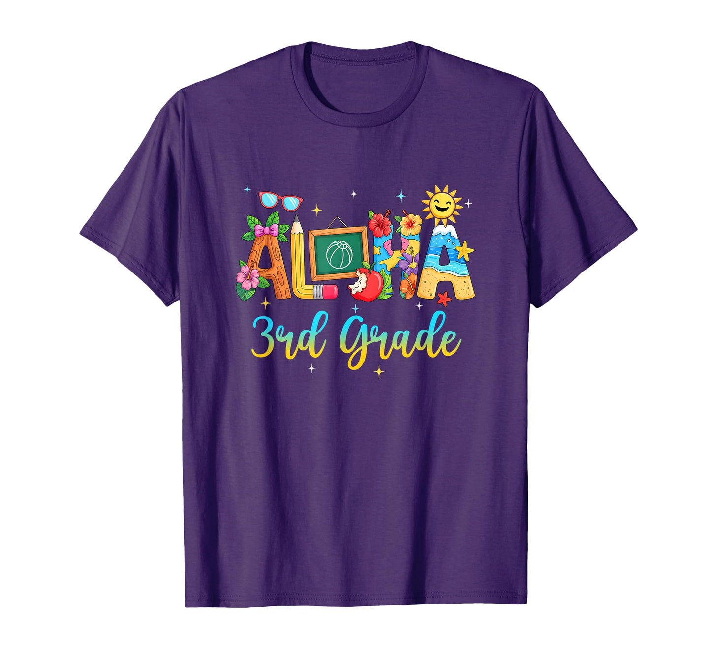 Aloha 3Rd Grade Teacher Life Summer Vacation School Beach T-Shirt