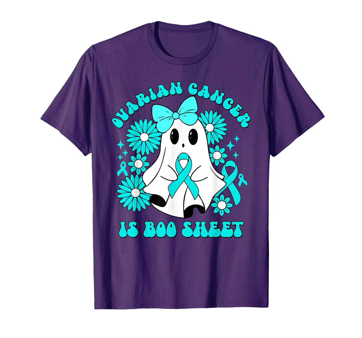 Ovarian Cancer Is Boo Sheet Cute Ghost Cancer Awareness T-Shirt