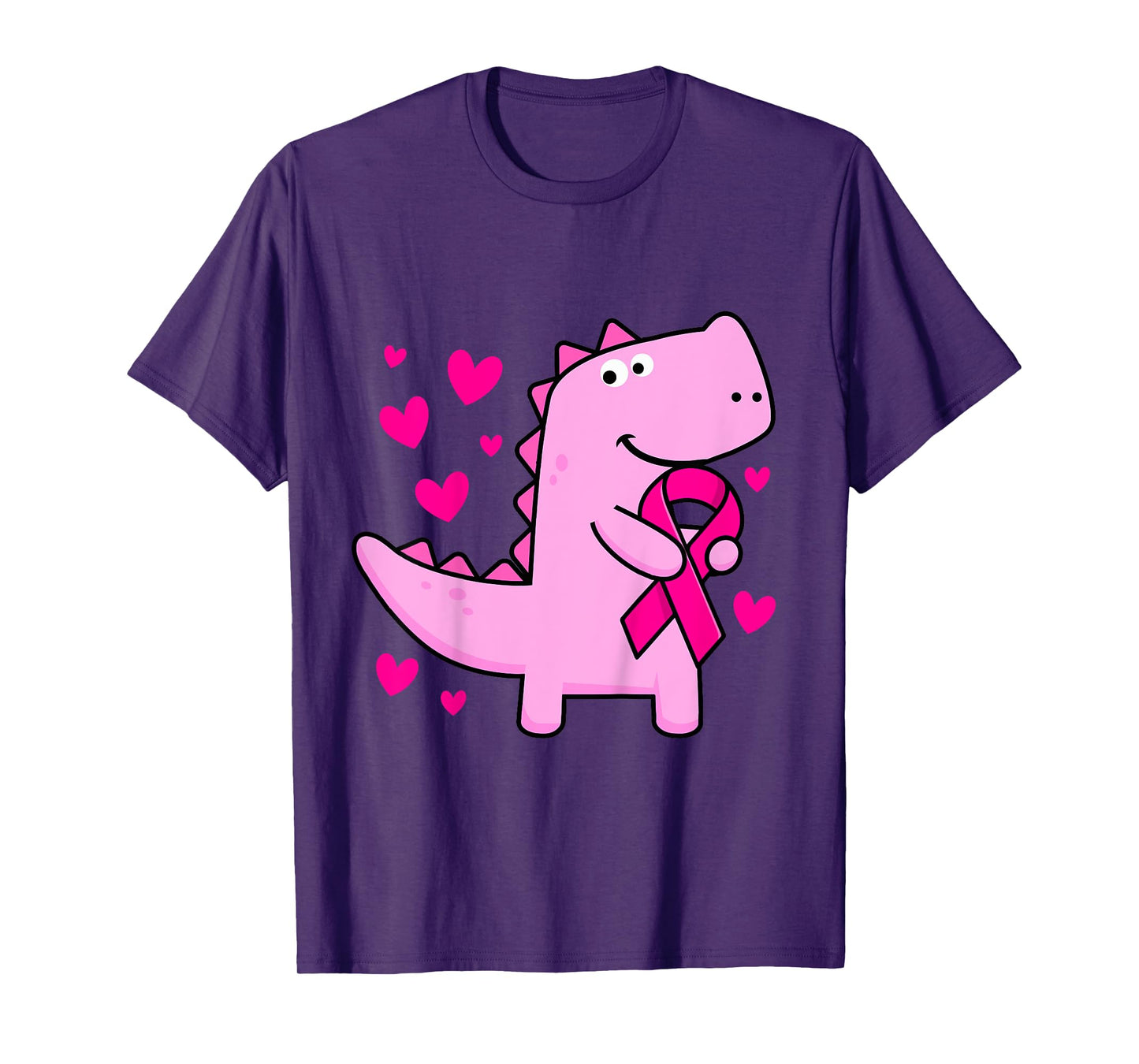 Kids Pink Ribbon T-Rex Kids Breast Cancer Awareness Boys Toddler T-Shirt