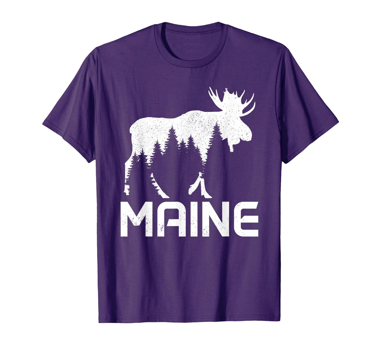 Maine Vintage Pride Souvenir Moose Nature Hiking T-Shirt