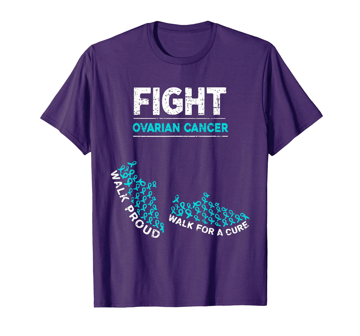 Fight Ovarian Cancer Awareness Survivor Ribbon Teal Support T-Shirt