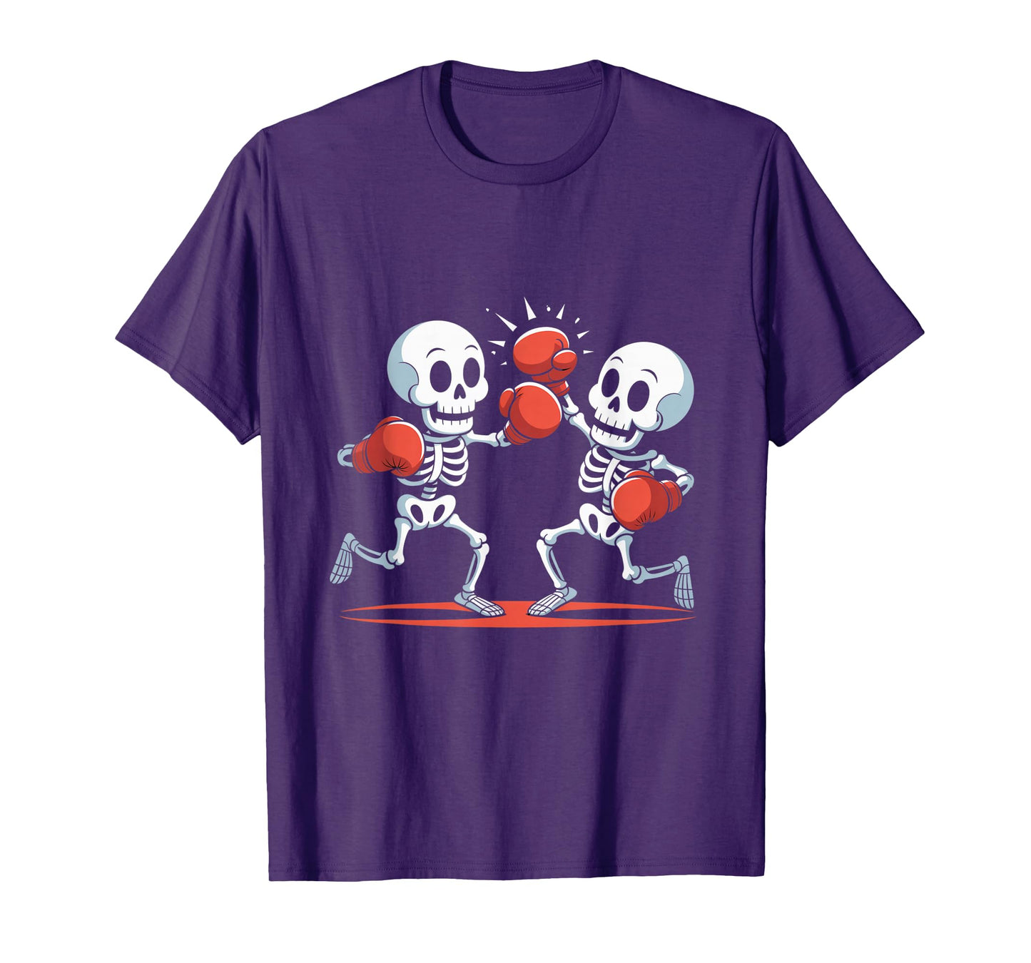 Funny Skeleton Sign Skeleton Boxer Red Gloves Love Boxing T-Shirt