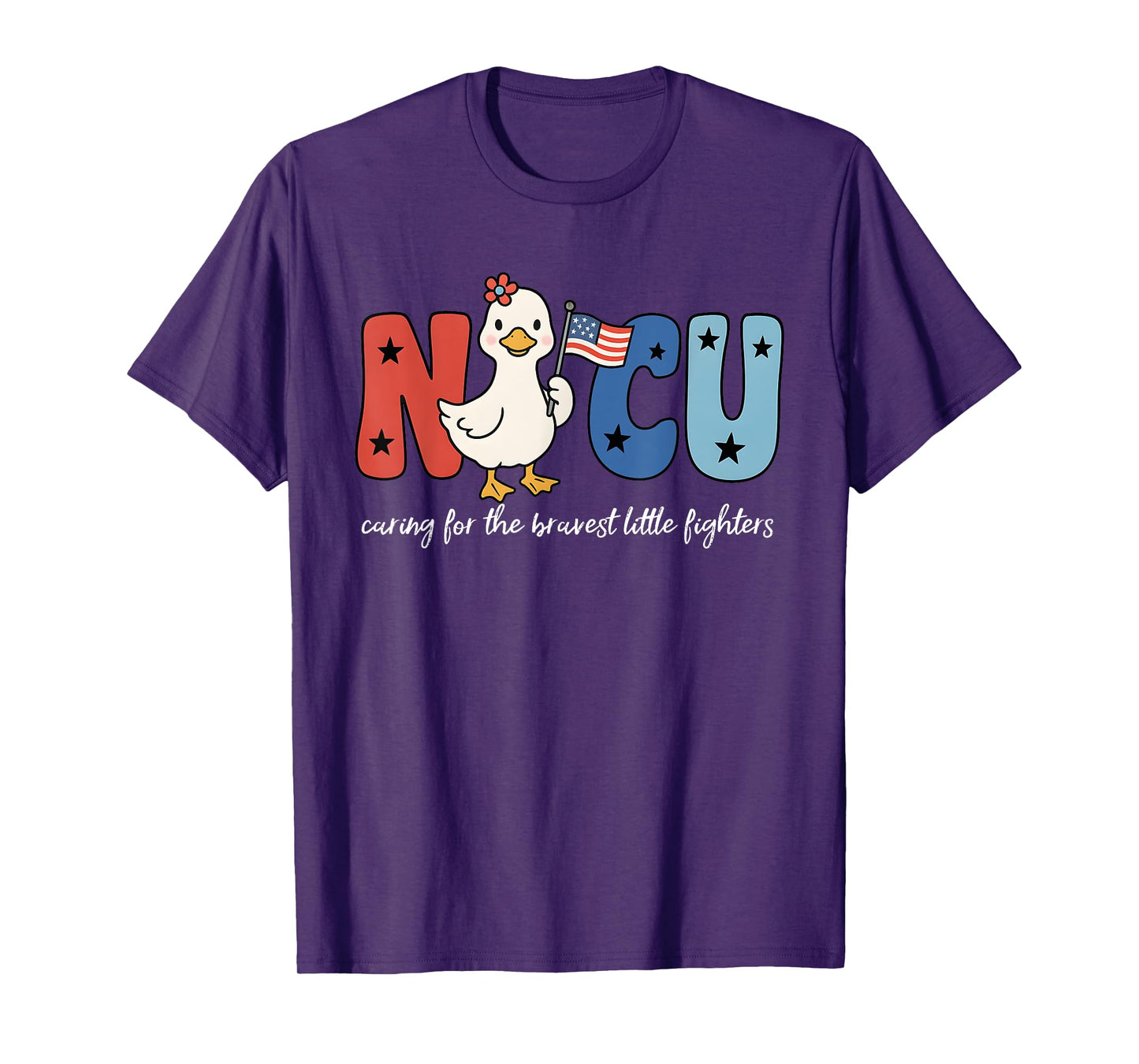 4th of July NICU Nurse Goose, NICU Nurse American Flag Tees T-Shirt
