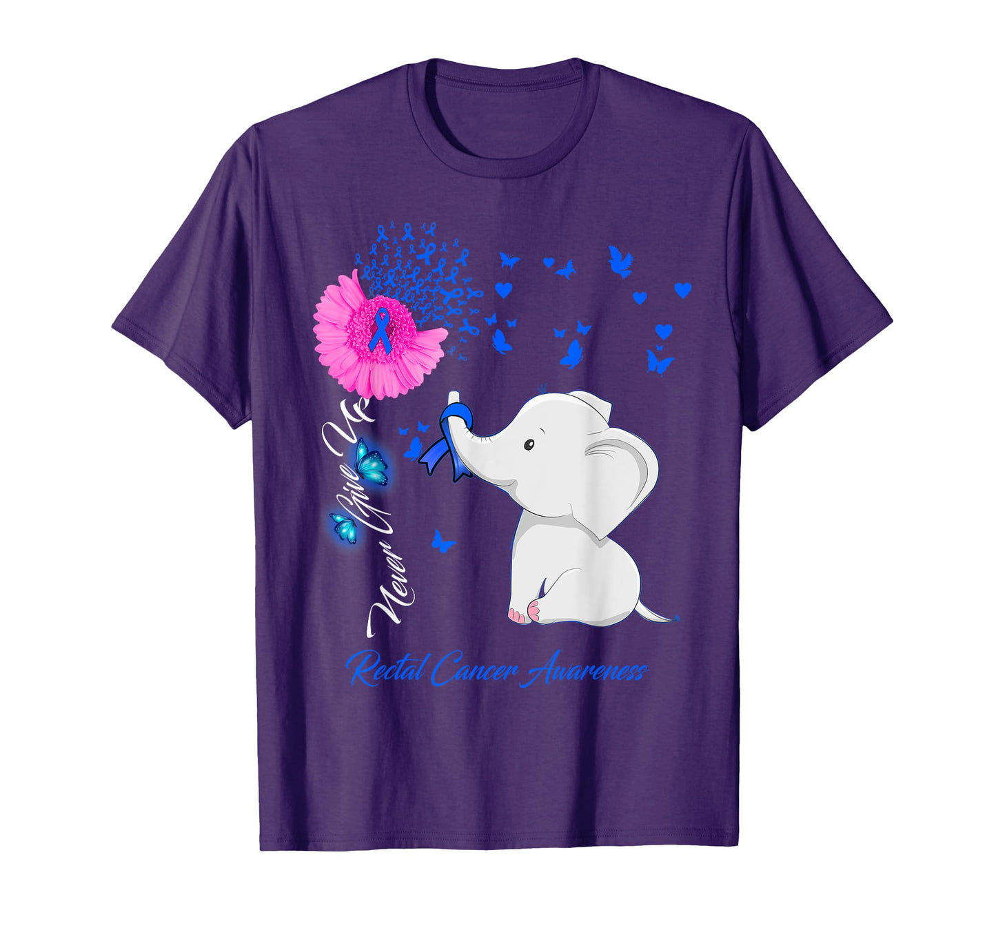 Elephant Rectal Cancer Awareness - Rectal Cancer Ribbon T-Shirt