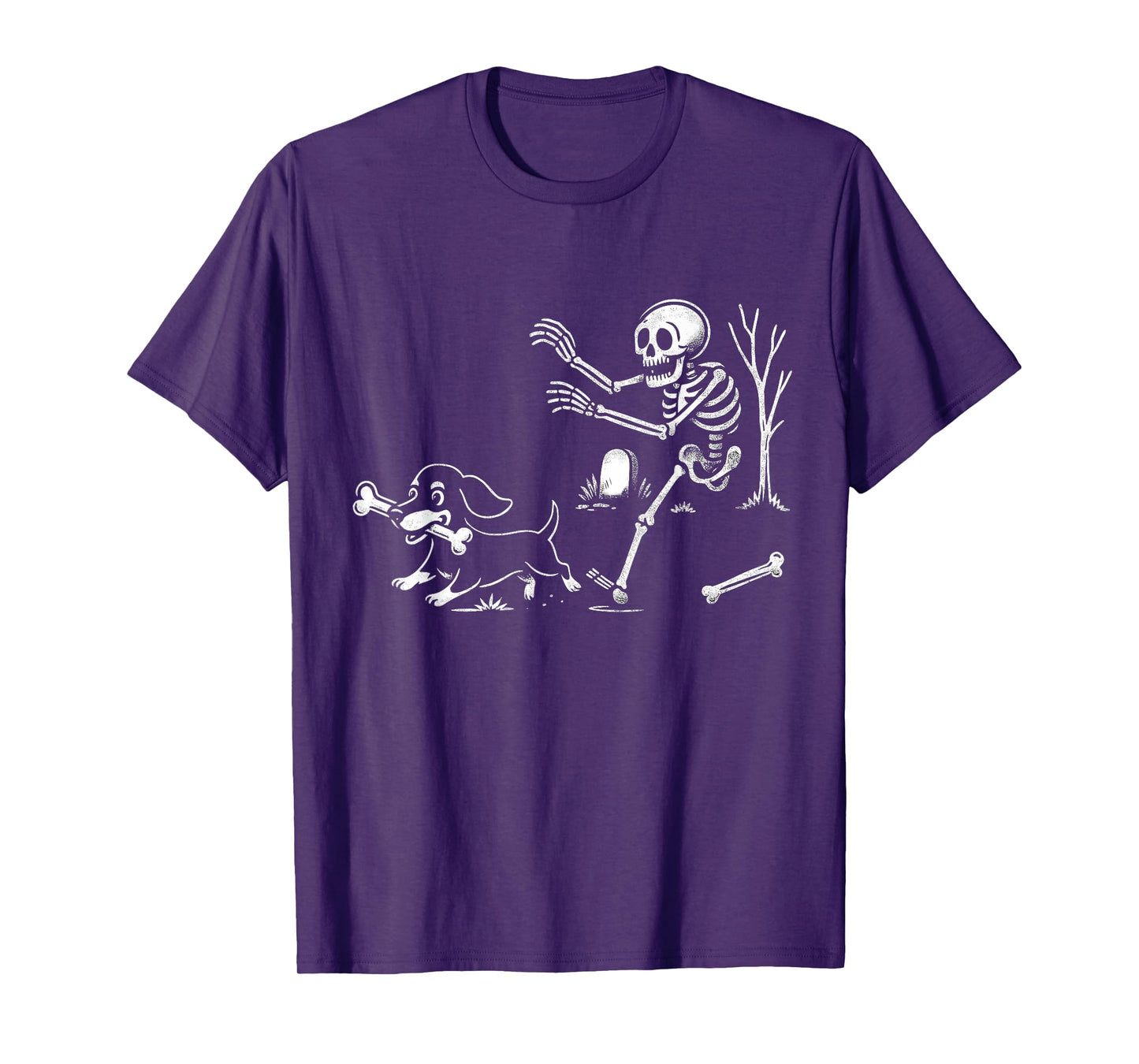 Dachshund Skeleton Weiner Dog for Men Women Kids Halloween T-Shirt